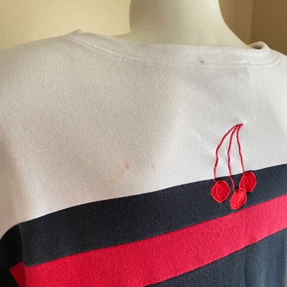 Vintage Bechamel L Blouse with Ice Cream Cones and Cherries Embroidered Beaded - Picture 10 of 10